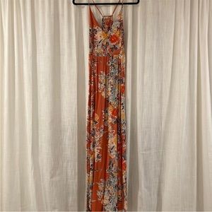 Free People Floral Maxi Dress - Orange and White